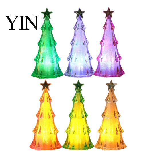 Festive Bookshelf Ornament Christmas Tree Night Light, LED Decorative Lamp for Bedroom And Party Atmosphere Safe Flameless Light Lighting, Plastic