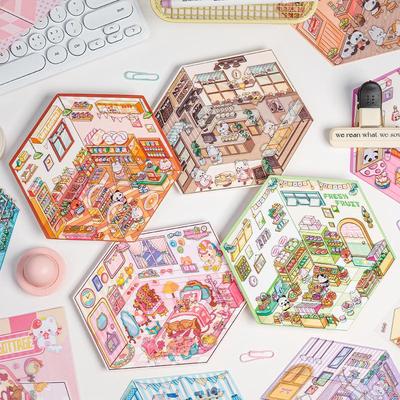 Fairy Tale Town 3D Miniature Cartoon Scenery DIY Sticker