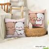 Cute BBubu And Dudu Cushion Cover Natural Linen Organic Fabric DoubleSided Printing Couch Pillow Covers Home Decor