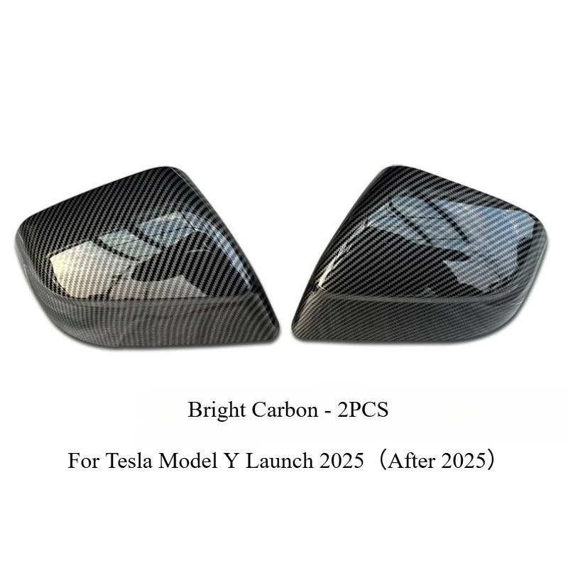 YLV2 Rear Mirror Cover for Tesla Model Y Juniper 2025 Carbon Fiber ABS Rearview Mirror Side Protective Cover Decor Car Modification