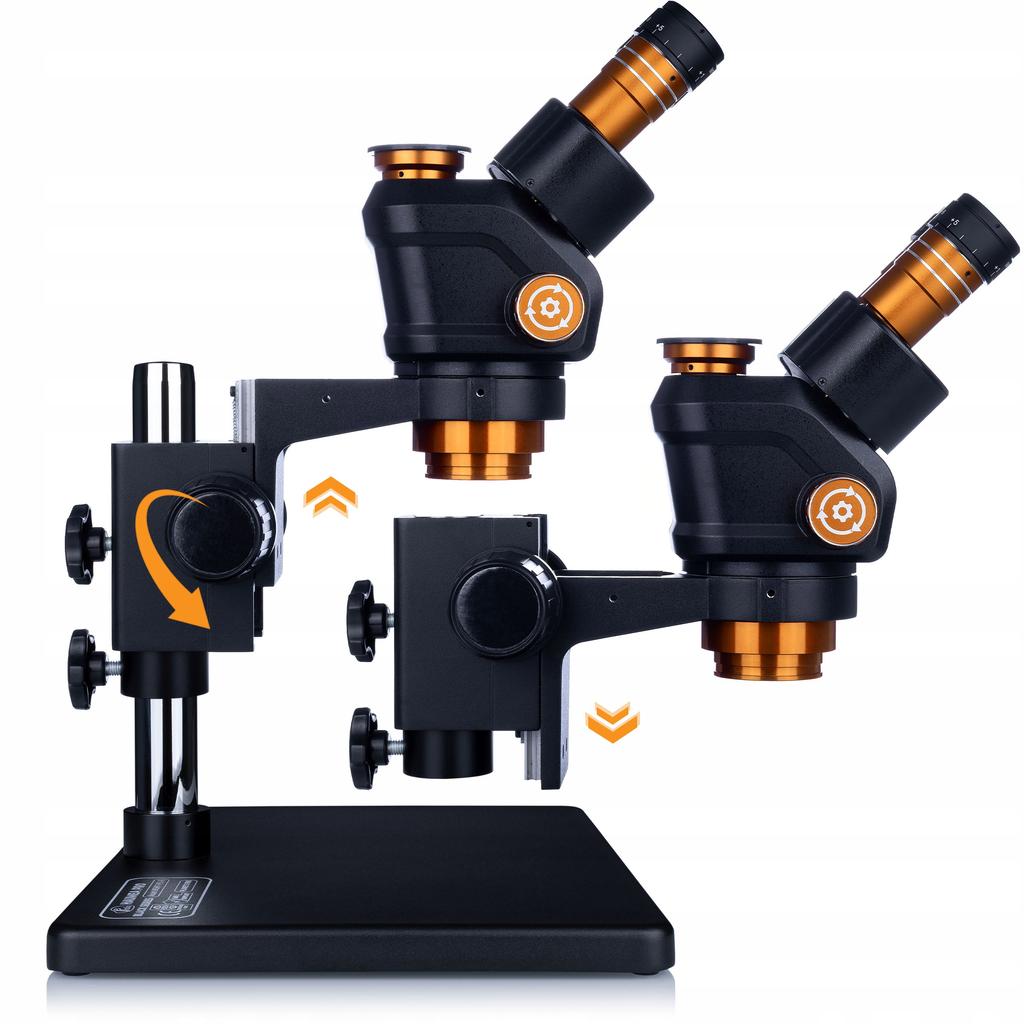 Rosfix Set Microscopio Haumea PRO Serie Nera con Fotocamera 4K – Zoom 6,5–58x | Illuminazione LED 144x | Per SMD, PCB, Educazione
