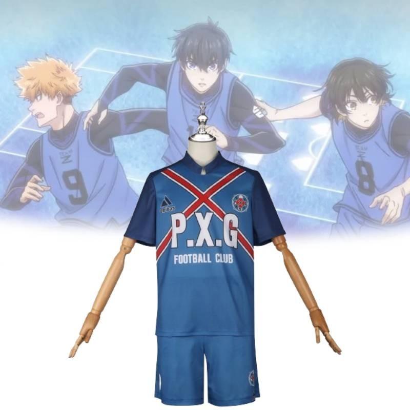 Blue Lock Cosplay Atletisch Korte Mouw Wedstrijdshirt Rin Itoshi Middelbare School Sportset Shido Ryusei Anime Outfit Voor Spel Rollenspel