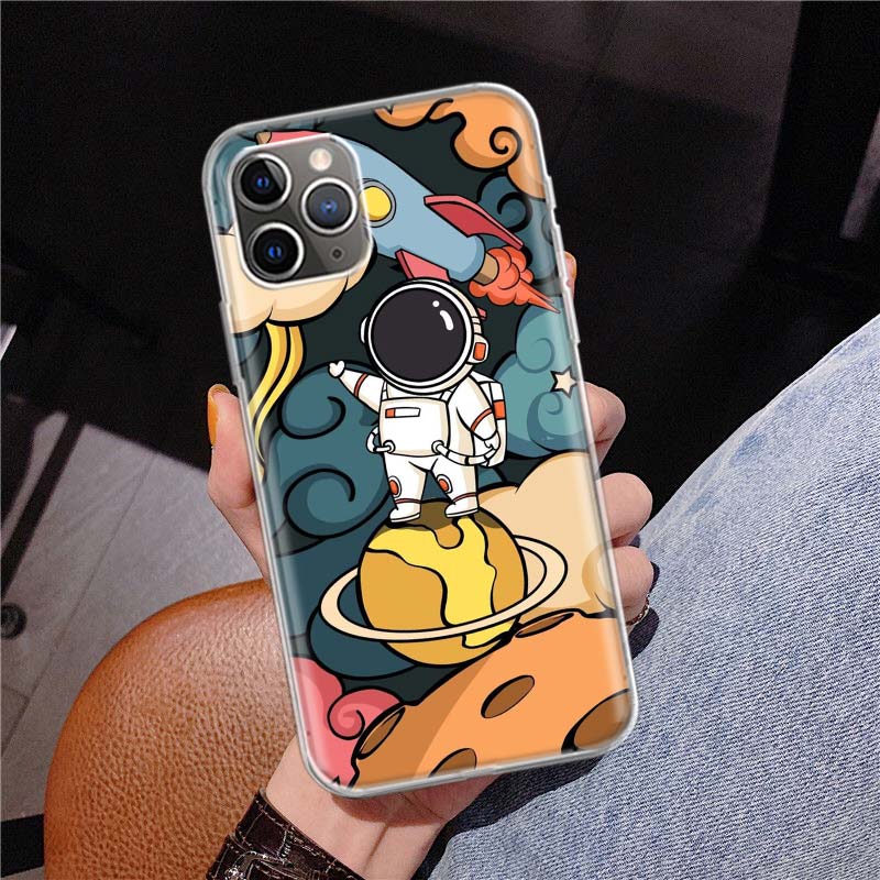 Cartoon Planet Astronaut Star Rocket Cover Phone Case For Apple iPhone 11 12 13 14 Pro 7 XR X XS Max 6 6S 8 Plus + Mini 5 SE