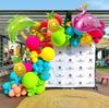Bruiloft Verjaardag Babyborrel Geslachtsonthulling Decoraties Stofblauw Wit Ballonnenboog Slingerset