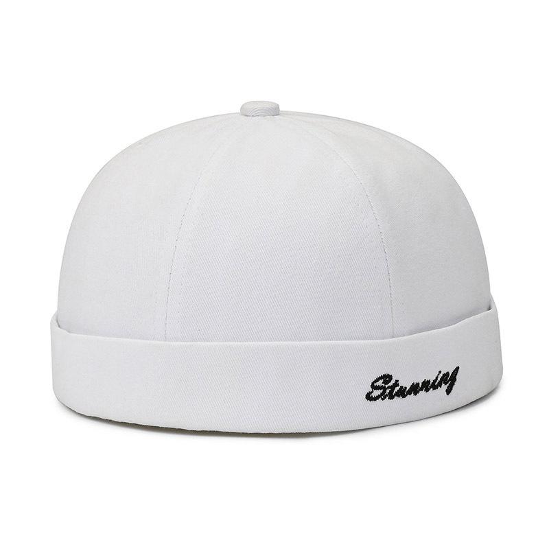 Hipster Embroidery Male and Female Couples Hip Hop Street Melon Fur Hat Spring and Autumn Personality Sailor Brimless Hat