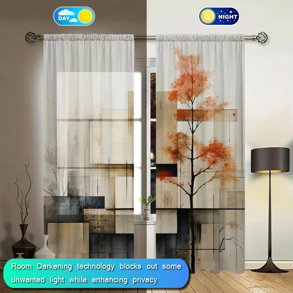 2 st Tryckta gardiner med litteraturmotiv för heminredning - Kanalficka Fönsterbehandling för Sovrum, Kontor, Kök, Vardagsrum och Arbetsrum