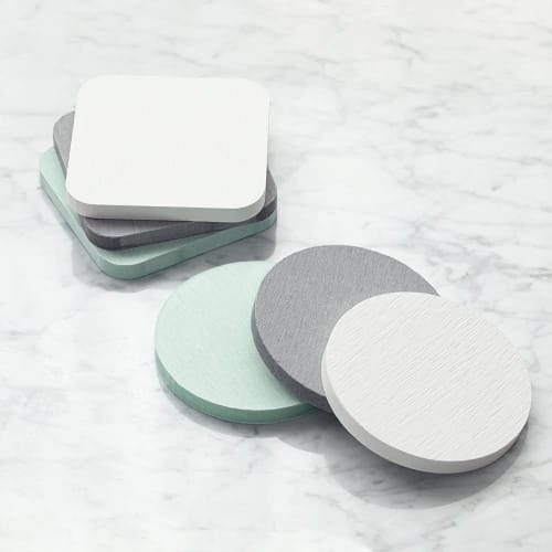 &NE Lava Stone Coaster, Square, LavaStone, White, 1 Coaster, 9cm Wide x 9cm Deep x 1cm Thick, Absorbent, Lava Stone, Asbestos-Free, Quick-Drying, Squa