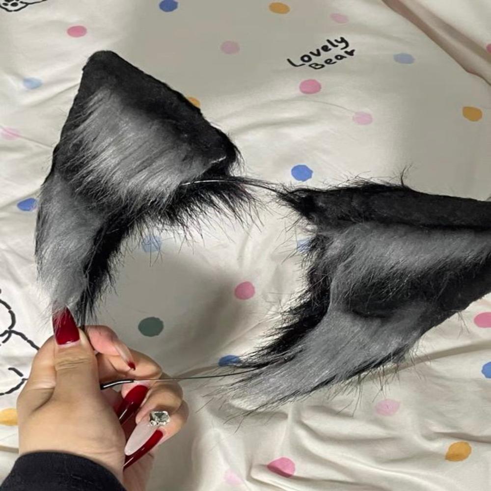 Animals Cat Ears Headband Lolita Furry Cosplay Headwear Funny Wolf Dog Hair Band  Makeup