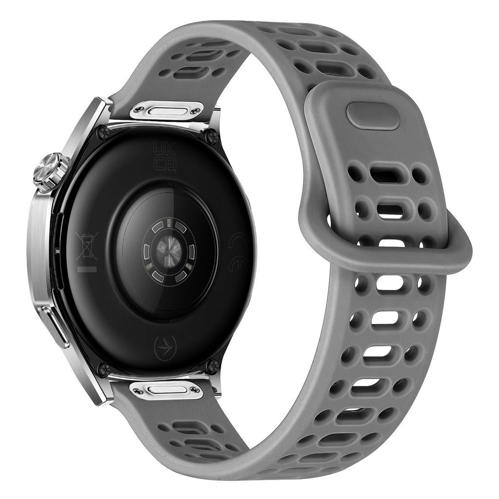 For Samsung Galaxy Watch7 44mm / 40mm Silicone Watch Band 20mm Quick Release Button Hollow Reverse Buckle Wrist Strap