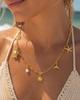 18K Gold Plated Pearl, Shell, Conch, Starfish Summer Beach Necklace for Women, Stainless Steel Waterproof Charm Jewelry