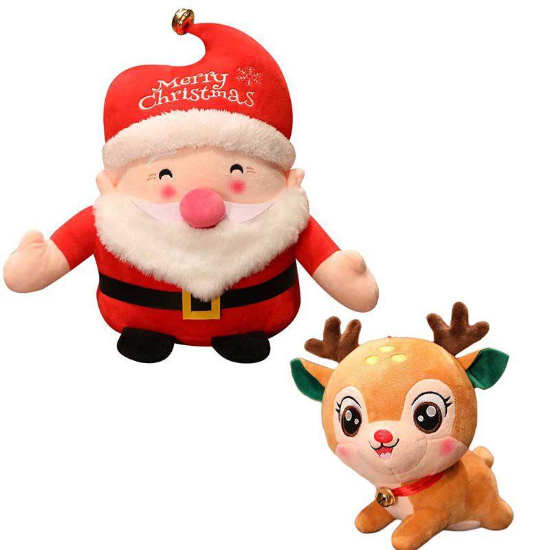 Deer 20cm Santa Plush Toy Stuffed Doll Christmas Series Gifts For Children