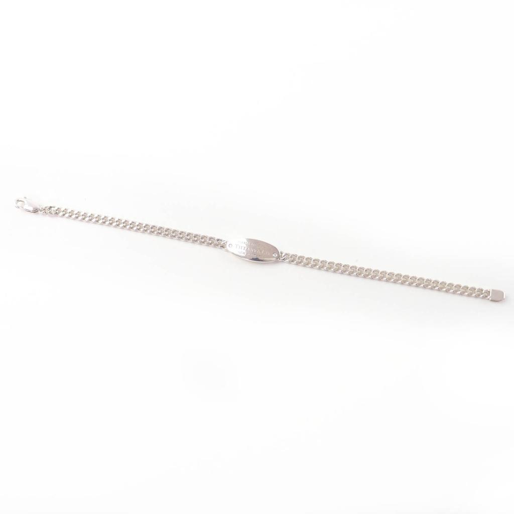 Great TIFFANY&Co. bracelet Oval ID Bracelet Kihei Chain Silver Ag925 Women Used