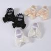 Lovely Baby Girls Shiny Baptism Shoes Headband Newborn Cute Bowknot Mary Jane Flats Set Children First Walker Flat 0-12 Months
