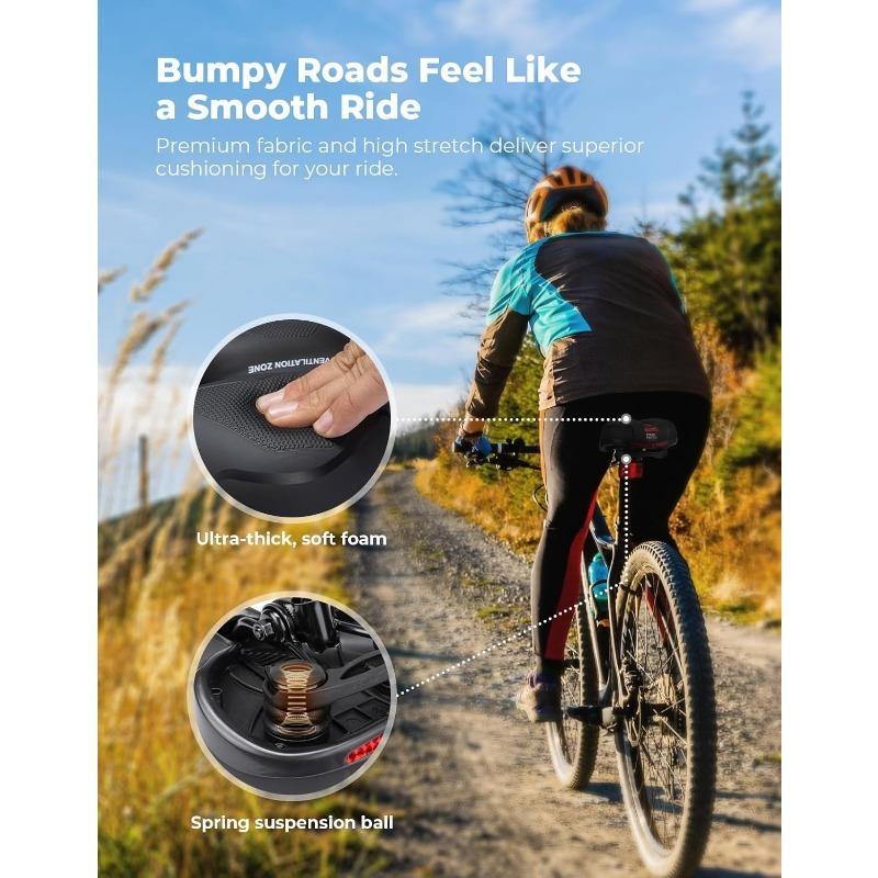 Bicycle Saddle Hollow Breathable Bike Seat MTB Road Bike Saddle Shock Absorbing Comfortable Big Butt Bike Seat Safety Warning