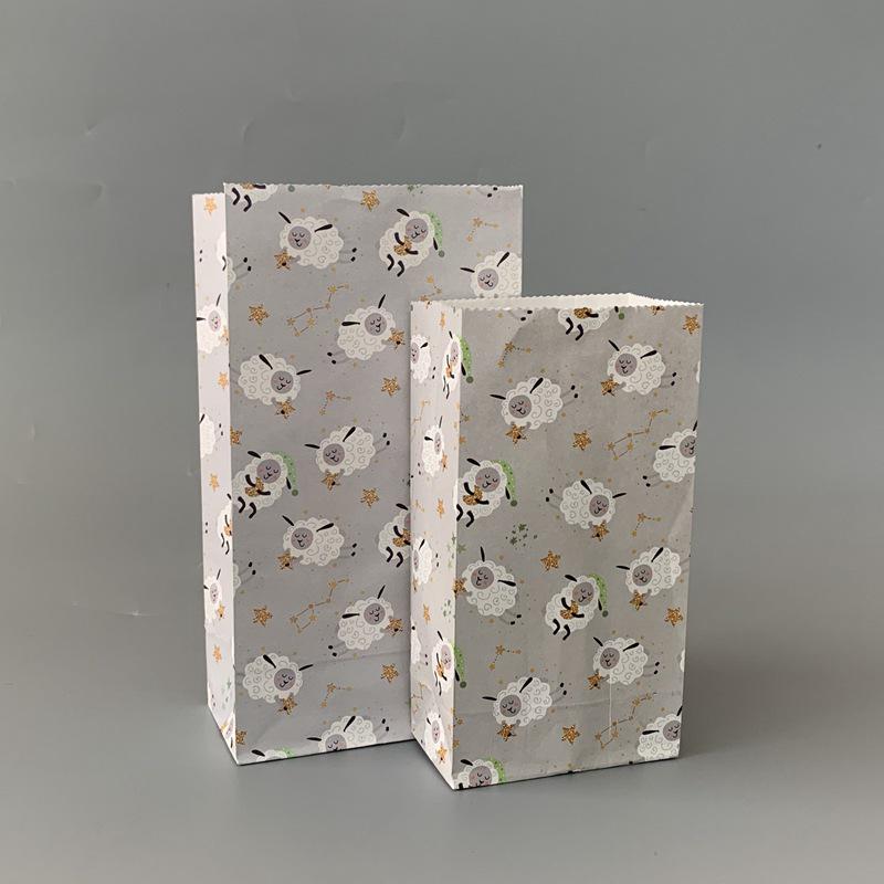 Small Floral Polka Dot Candy & Gift Paper Bag (Handle-Free, Flat Pocket for Cosmetics & Wedding Favors)