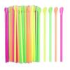 Disposable Snow Cone Straws with Spoon Tip, Plastic 20Cm 100 Pack for Smoothie, Milkshakes, Juice Drink, Dessert Cups, and Gatherings