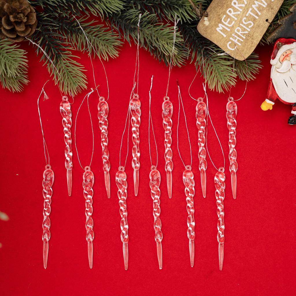 Acrylic Gorgeous 12pcs Ice Hangings Unique Decorative Icicle Ornaments For Wonderland Winter