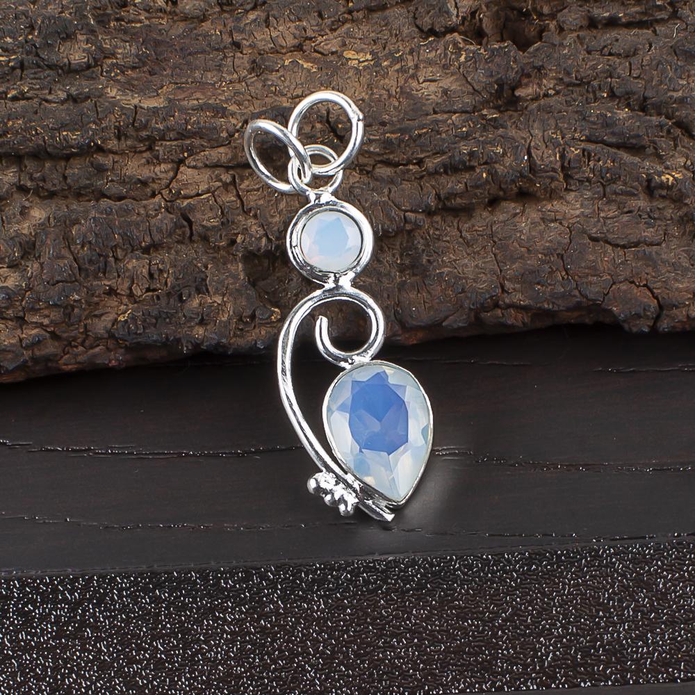 

Milky Opal Gemstone Jewelry, 925 Solid Sterling Silver Pendant, Handmade Silver Pendant For Women, Boho Opal Pendant For Love 1.47 Inches белый
