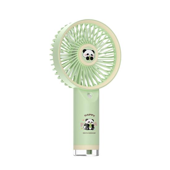 Mini Handheld Fan Cute Cartoon Panda Portable Personal Fan with Mist Spray USB Rechargeable 3 Wind Speeds Summer Cooling Fan for Travel Beach