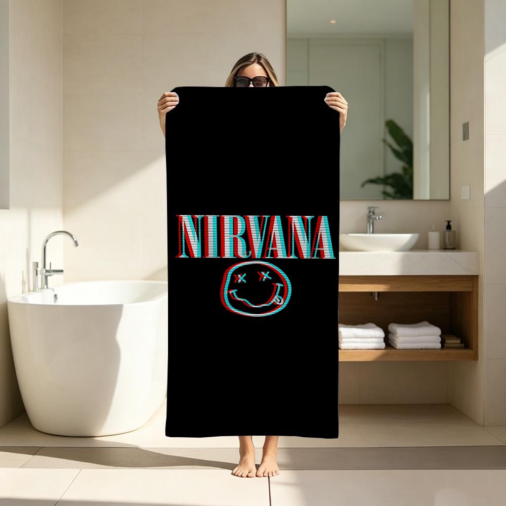 Rock Bands LOGO N-NirvanaS Towel ultra-fine fiber quick drying absorbent bath towel, outdoor swimming sports towel