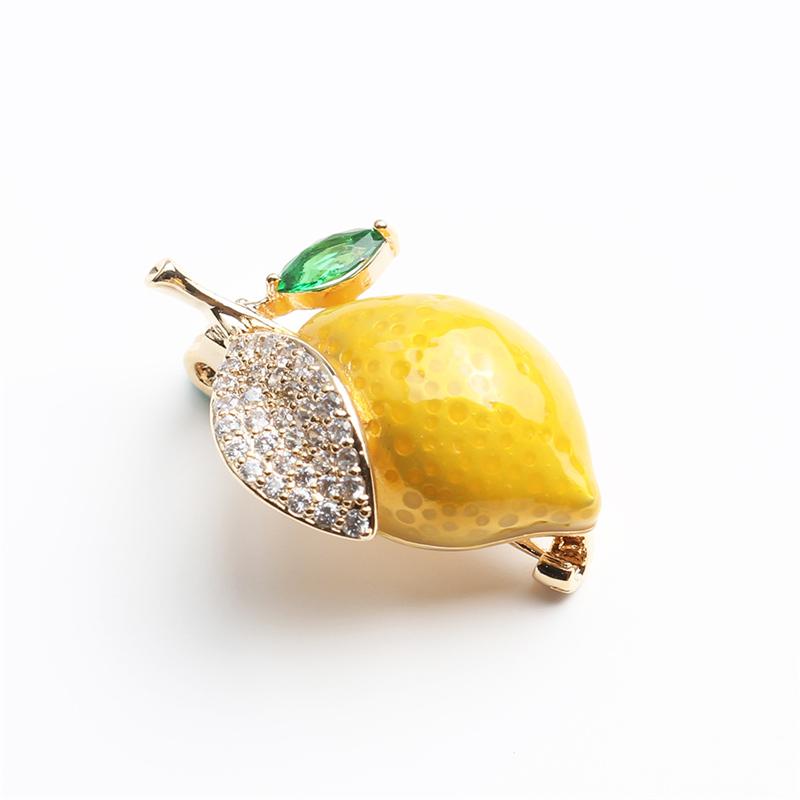 Broșe galbene de lămâie email pentru femei petrecere de nuntă portocaliu casual broșă ace Cadouri