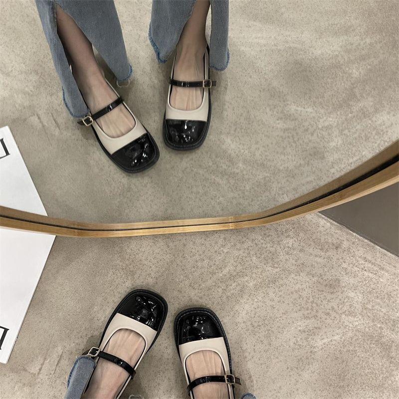 Design sense niche small leather shoes British style French retro small fragrant style leather shoes Mary Jane shoes single shoes early spring women's