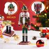 2PCS Wooden Christmas Decorations Nutcracker 30CM Traditional Painted Nutcracker, Collectible Christmas Party for Home Fireplace