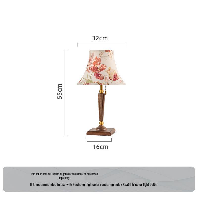 

Роскошная французская лампа середины века в стиле ваби-саби: Ретро вышитый настольный светильник для гостиной или спальни Eye Protection Flicker-Free - Three Colors Light