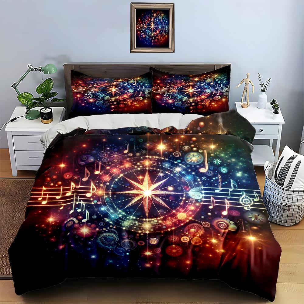 Musical cosmic swirl. Bedding Duvet cover sets Duvet covers Pillowcases gifts (1 * Duvet Cover 2 * Pillowcases, without duvet insert)