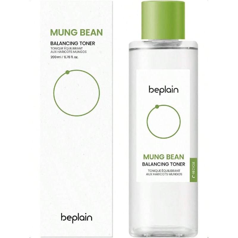Beplain Lotion Tonique Équilibrante Haricot Mungo 200ml | Lotion Tonique Affinante pour les Pores au Quotidien | PHA Aide à Exfolier et à Réduire l'Excès de Sébum | Bon pour la Peau Grasse et Sensible