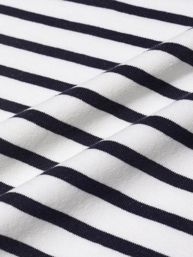 20TH HOLE Striped Half-Zip Collared T-Shirt [Navy]