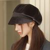 New Hat Women's Autumn and Winter Fashion Bucket Hat Warm Ear Protector Octagonal Beret