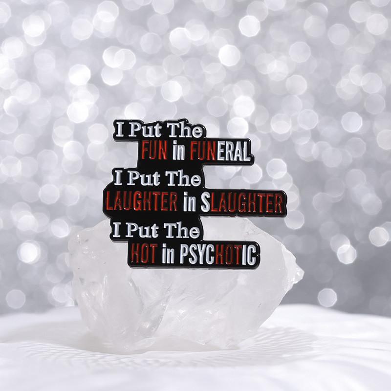 Unique Creative Letter Shape Brooch Inspirational Quote Metal Badge For Personal Style