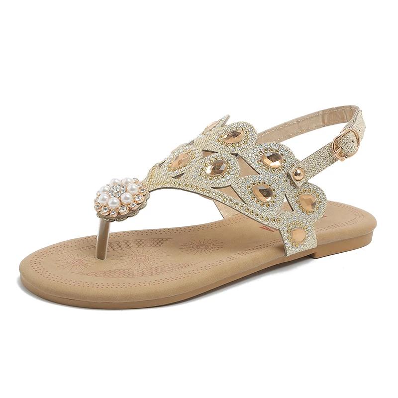 Fashion Casual Flat with Flip Flops Woman Shoes 2025 Summer Women Slippers Design Open-toe Flat Women's Beach Sandals/Slippers Outdoor