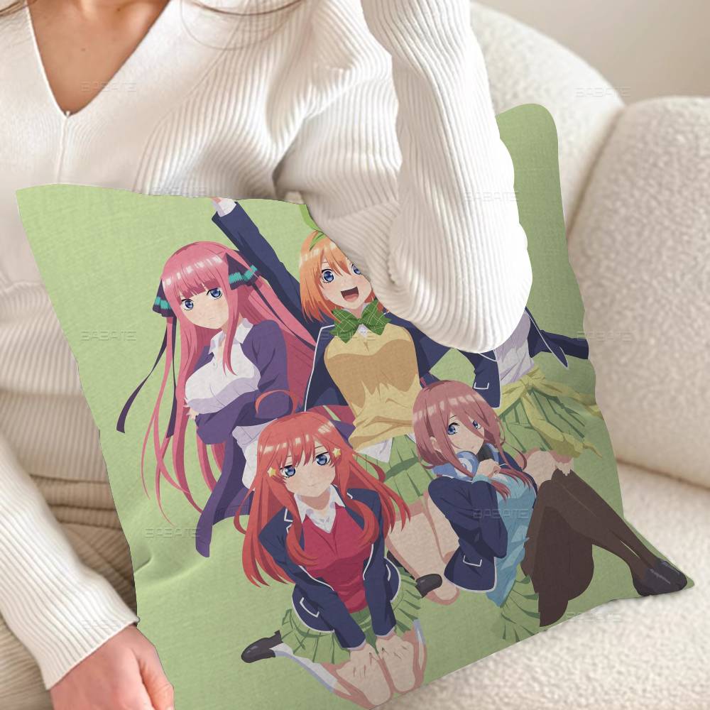 The Quintessential Quintuplets Anime Pillow Covers Sofa Decorative Home Double-sided Printing Short Plush Cute Cushion Cover