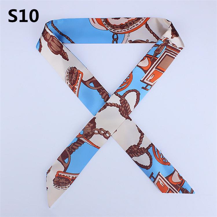47 Colors Brand Bandana Small Silk Bag Scarf Women Head Hijab Scarf Long Skinny Scarves For Ladies Fashion Headband