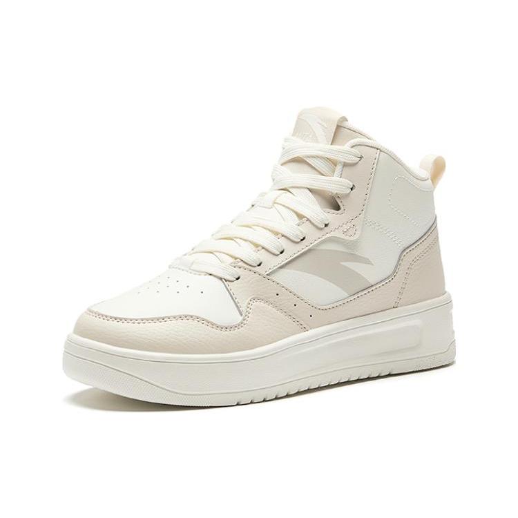 New Anta Durable Breathable High Top Skateboard Shoes Women's White 922348002Q-4
