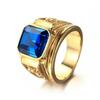Colorful Gemstone Dragon Totem Men's Fashion Bracelet Ring