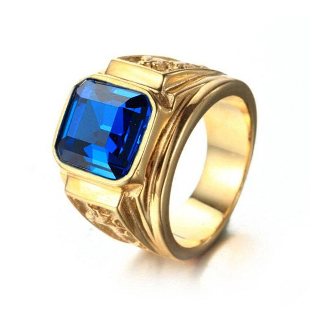 Colorful Gemstone Dragon Totem Men's Fashion Bracelet Ring