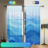2pcs Artistic Waves Printed Curtain for Home Decor - Rod Pocket Window Treatment for Bedroom, Office, Kitchen and Living Room