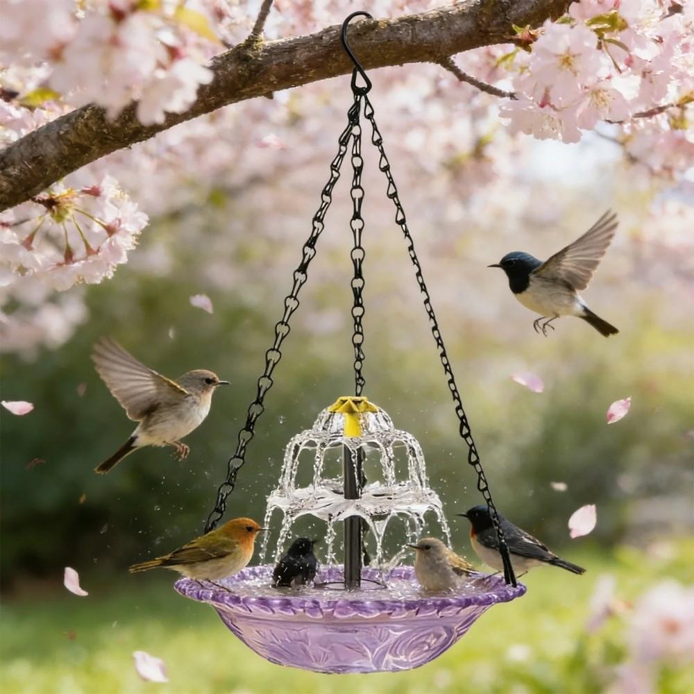 Cascade Hanging Bird Bath Fountain 3 Layer Bird Feeder Creative Bird Bath Bowl  Outdoor