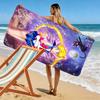 Name Custom Magic Sailor Girl Print Beach Towel, Large Soft Quick Dry Towel for Beach Camping Swimming