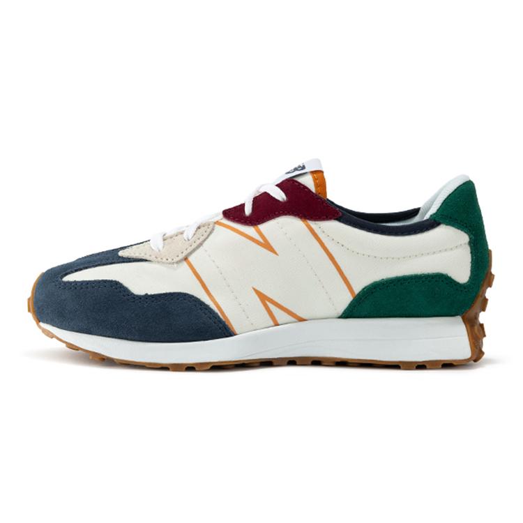 

New Balance 327 Natural Indigo Green Maroon Gum GS GS327HH1 Wide (W) 37.5