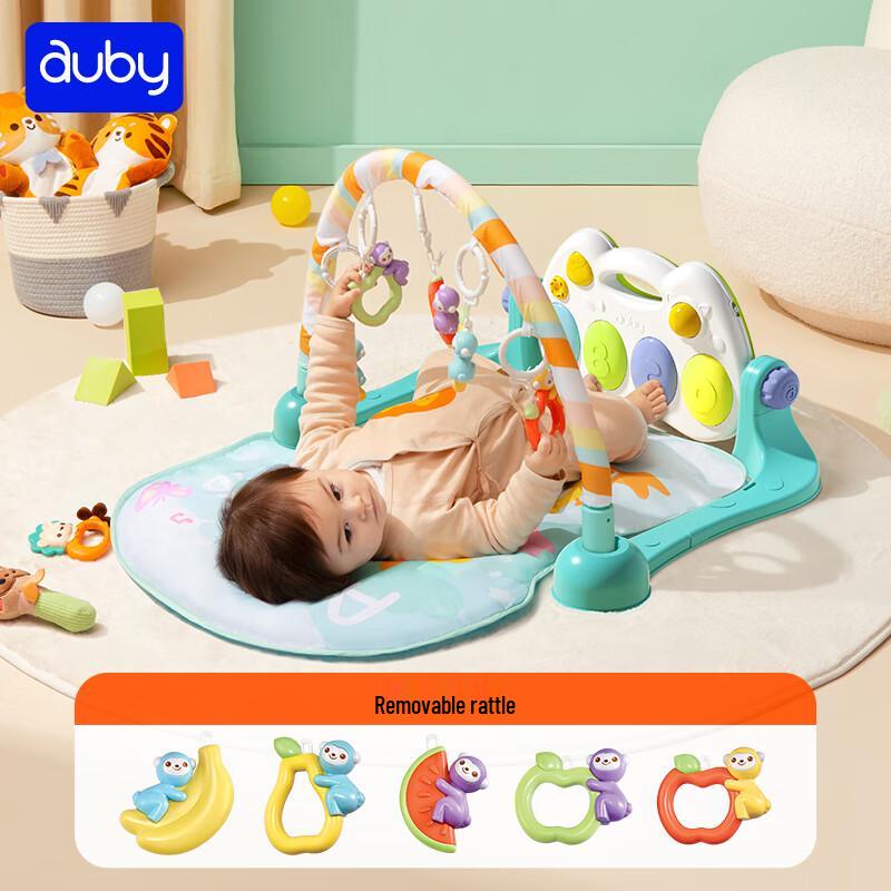 Auby Playful Monkey Infant Activity Gym with Kick Piano