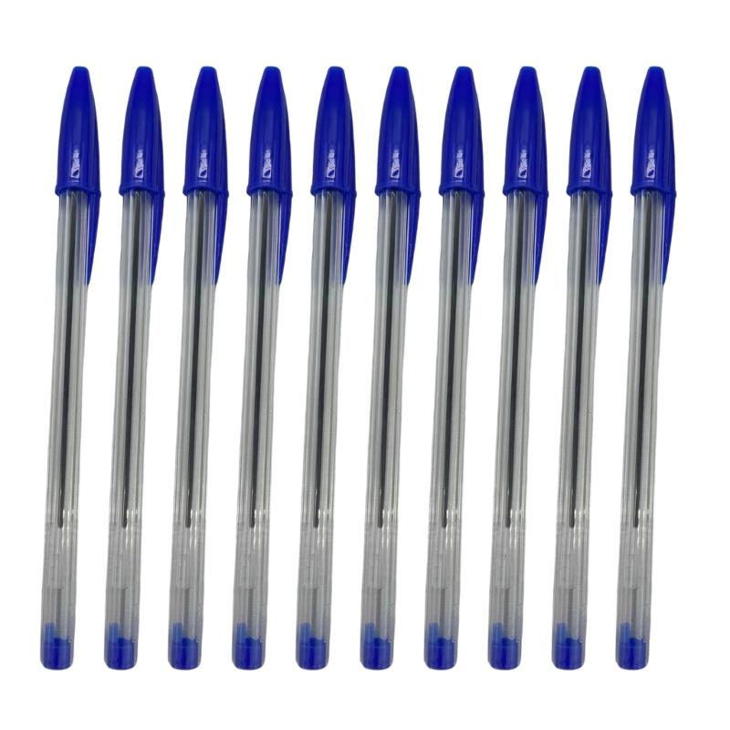 10PCS Ballpoint Pens Set With 1.0mm Tip Light Weight Ergonomic Grip Black Red OR Blue Inks For Students Office Workers
