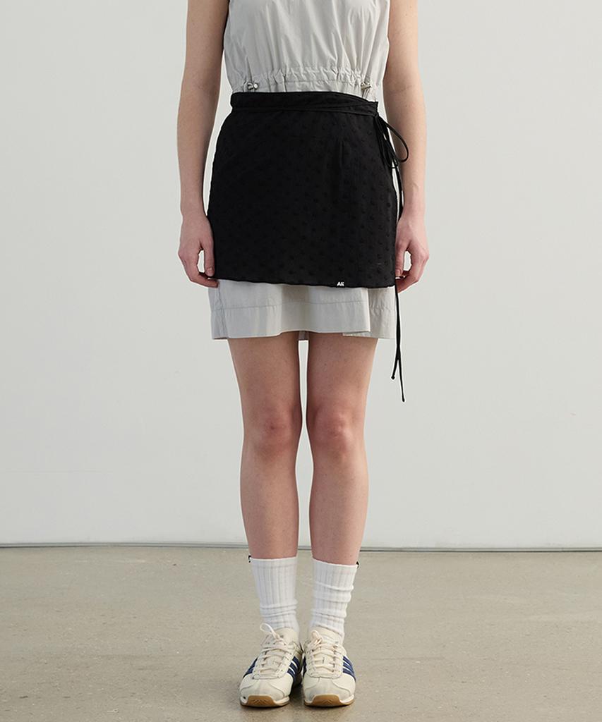 Abam Home Flower Layered Mini Skirt Black