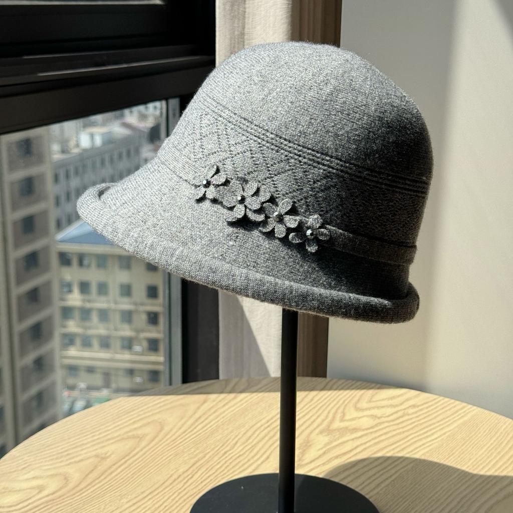 Cappello da Pescatore Autunno e Inverno per Madre di Mezza Età e Anziani Cappello Caldo e Antivento Cappello in Maglia per Anziana Nonna Colore Unico Anti Freddo