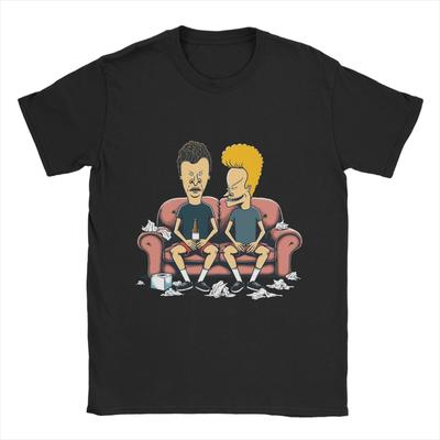 Beavis and Butt Head T-Shirt Sommer 100% Baumwoll-T-Shirts für Herren Freizeit Casual T-Shirt Kurzarm Vintage T-Shirts