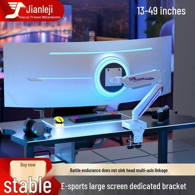 49" Ultraširoký Stojan na Monitor s Pneumatickým Ramenem, Instalace Bez Vrtání, RGB Osvětlení, E-sportovní Edice