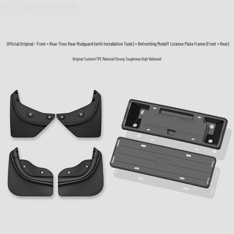 Tesla Model Y/3 Nummerplåtshållare - Blå Flytande Bas för Ram Skydd